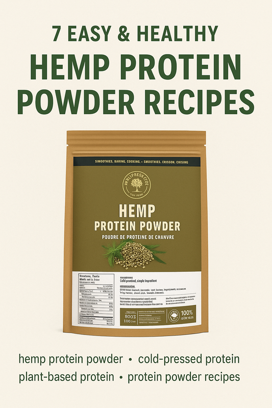 Hemp protein powder in 500gr packaging by Purepressoils.com
