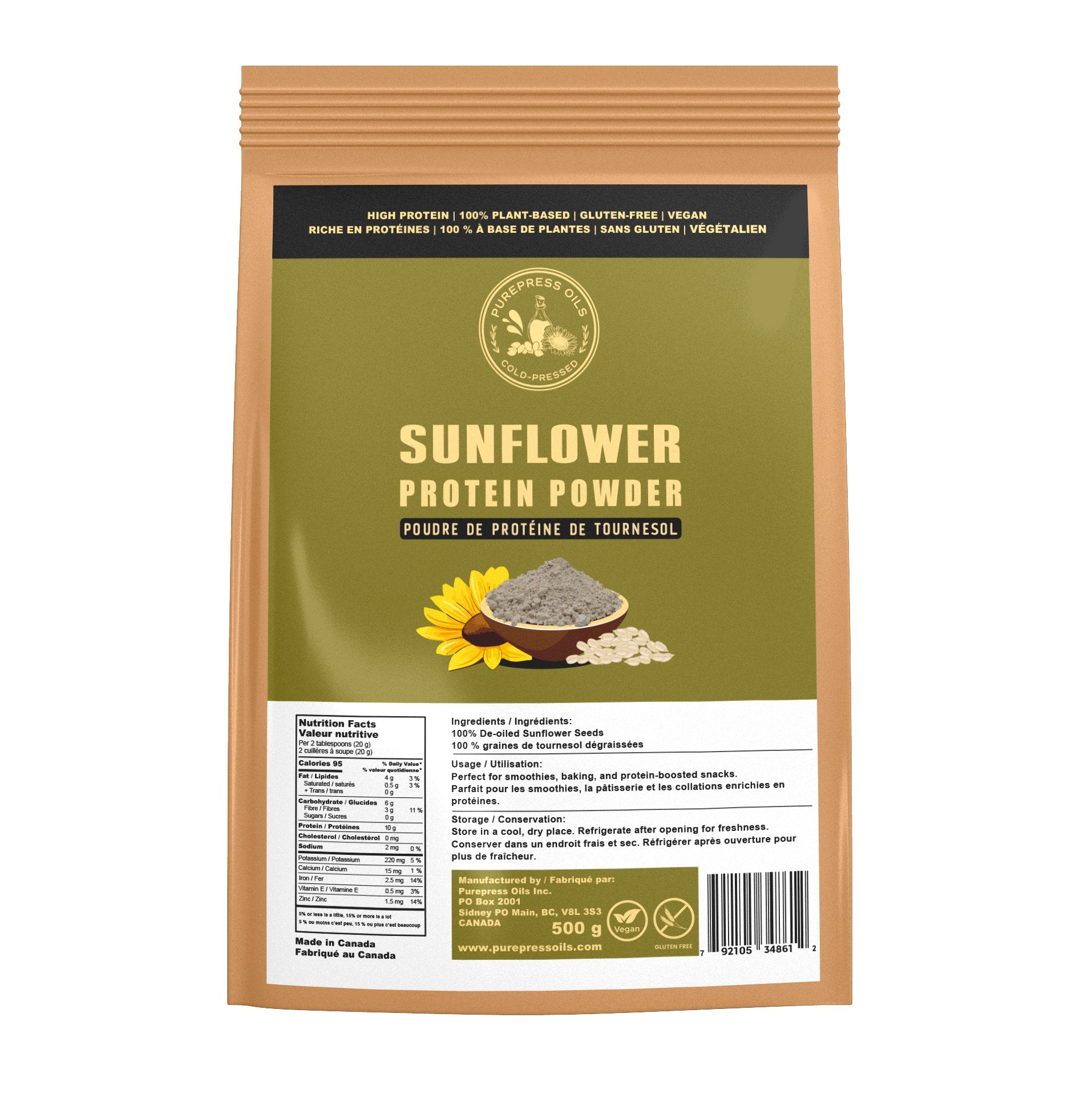 Sunflower Protein Powder From Organic Seeds – purepressoils.com