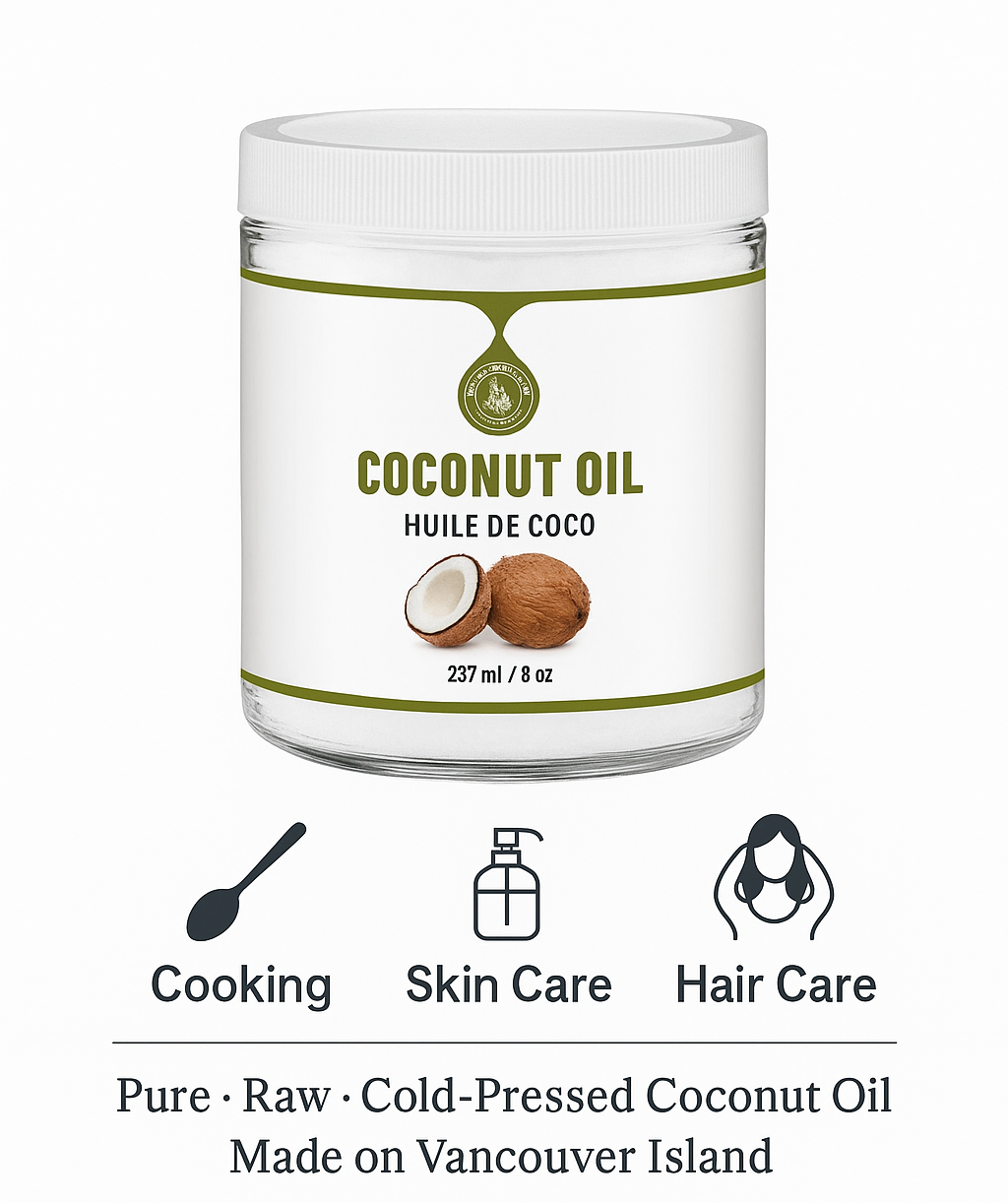 Cold Pressed Coconut Oil - Pure, Unprocessed, Unfiltered From Organic Coconut